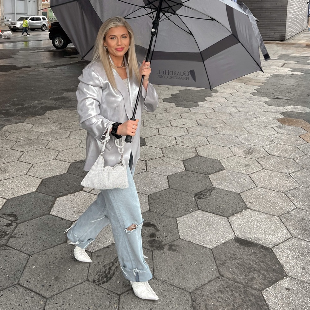Norma Kamali Single Breasted Straight Fit Jacket - Silver - Picture 5 of 6
